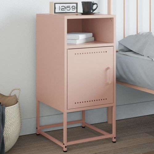 Vidaxl Table De Chevet Rose 36x39x78 Cm Acier