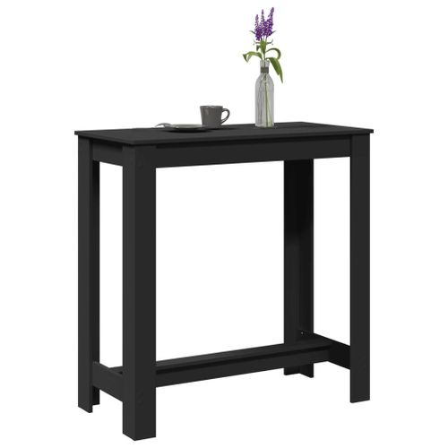 Vidaxl Table De Bar Noir 102x50x103,5 Cm Bois D'ingénierie