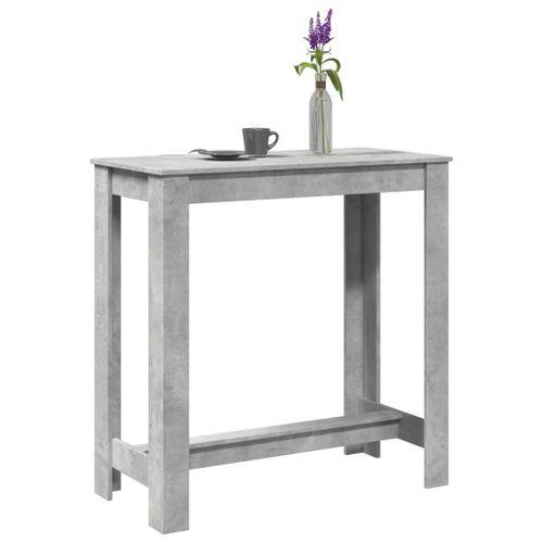 Vidaxl Table De Bar Gris Béton 102x50x103,5 Cm Bois D'ingénierie