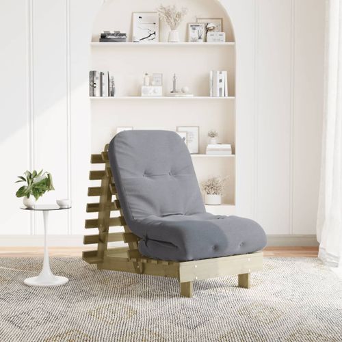 Vidaxl Canapé-Lit Futon Avec Matelas 60x206x11 Cm Bois De Pin Imprégné