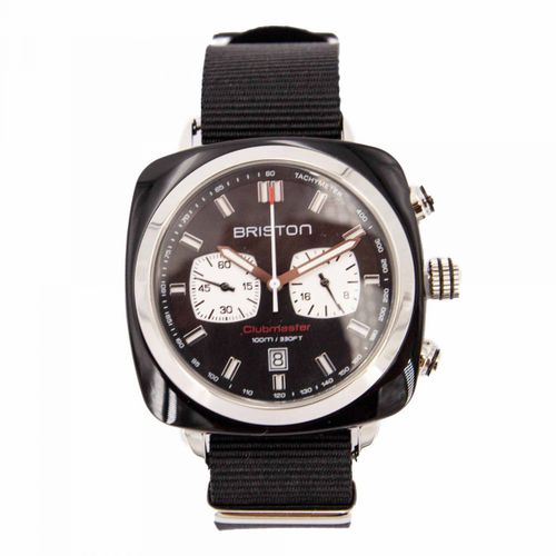 Montre Homme Briston Clubmaster Classic Noir Chrono En Nylon Noir