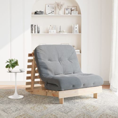 Vidaxl Canapé-Lit Futon Avec Matelas 90x206x11 Cm Bois Massif De Pin