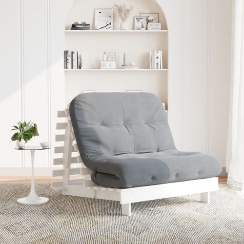 Vidaxl Canapé-Lit Futon Avec Matelas 100x206x11 Cm Bois Massif De Pin