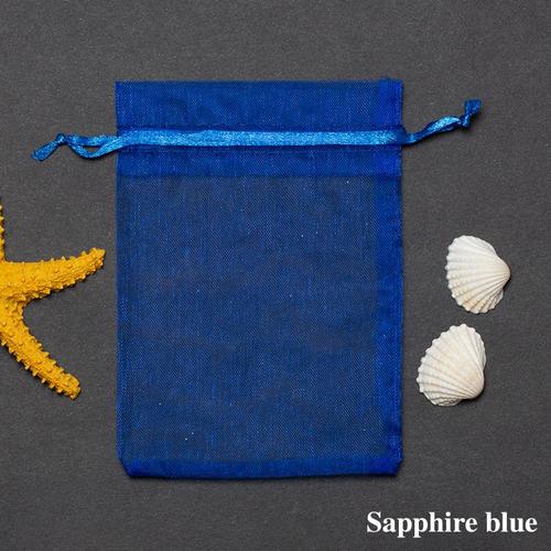 Papier Cadeau ,Royal Blue--100 Pcs/Lot Organza Sac Bijoux Emballage Bonbons Fête De Mariage Goodie Emballage Faveurs Gâteau Poches S