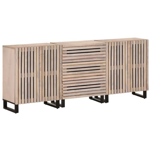 Vidaxl Buffets 3 Pcs 60x34x75 Cm Bois Massif De Manguier
