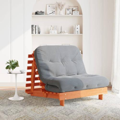 Vidaxl Canapé-Lit Futon Avec Matelas 100x206x11 Cm Bois Massif De Pin