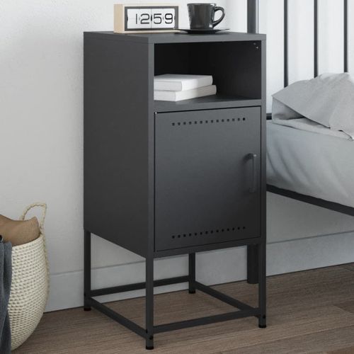 Vidaxl Table De Chevet Anthracite 36x39x78 Cm Acier