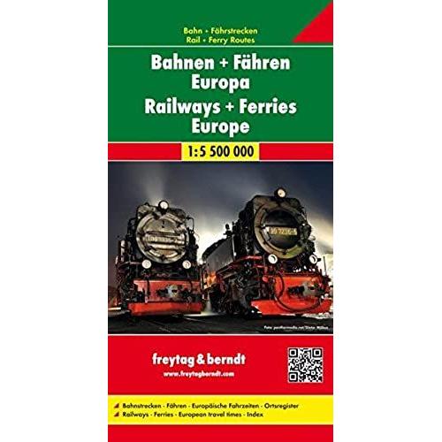 Railways + Ferries Railway Map Europe