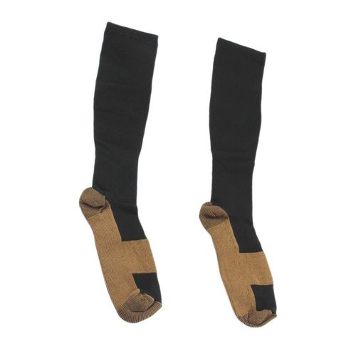 Chaussettes De Compression Anti-Varices Pour Femmes, Unisexe, Doux, Anti-Fatigue, Couleur De Peau Noire, Magique, Automne
