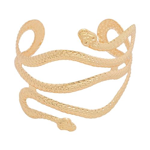 Blesiya Fashion Simple Upper Arm Cuff, Snake Greek Jewelry Métal Réglable Brassard Chic Wrap Open Bangle Bracelet For Party Wedding Prom Gift Girls Or