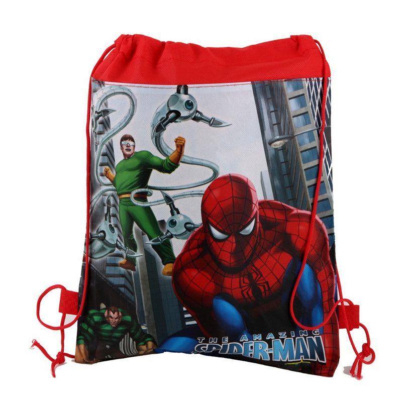 PAPIER CADEAU ,Spiderman-BagA-20PCS-27x34cm--5/10/20/30PCS Dessin Animé  Dinsey Spiderman Sac D'école Pour Enfants Garçon Filles Sac