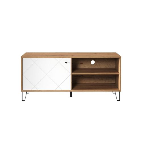 Meuble Tv, 1 Porte, 2 Niches - L123 Cm