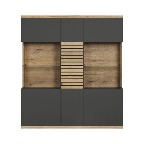 Buffet Haut Vitré 3 Portes - L131 Cm