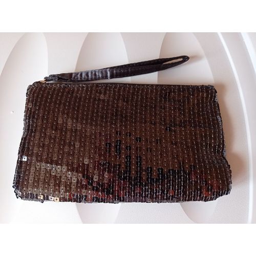 Pochette noire à sequin