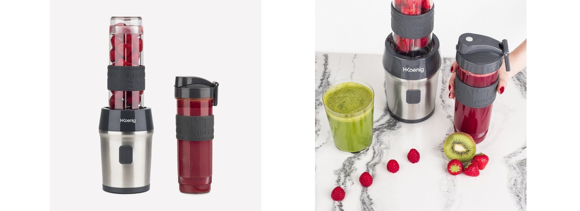 H.Koenig SMOO9 - Bol mixeur blender - 0.57 litres - 300 Watt - inox bross image 1 | Rakuten
