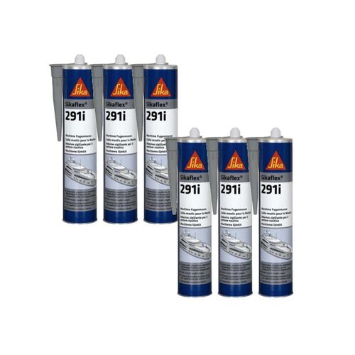 Lot de 6 colles mastic marine SIKA Sikaflex 291i - Gris - 300ml