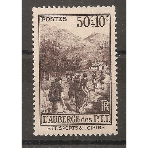 347 (1937) P.T.T Sports Et Loisirs L'auberge Des Loisirs 50c+10c N** (Cote 3,35e) (6907)
