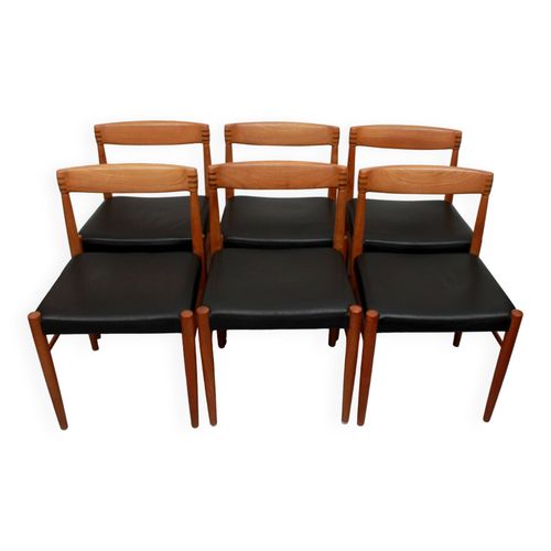 Lot De 6 Chaises De Salle  Manger En Teck Hw Klein Pour Bramin Marron