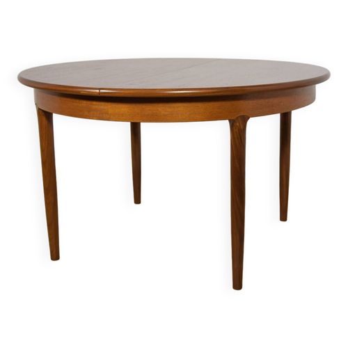 Table Manger Ronde Extensible En Teck Du Milieu Du Sicle Royaumeuni Annes 1960 Marron