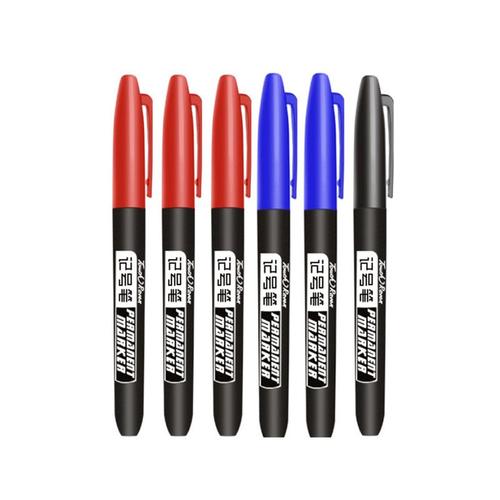 Marqueur-Feutre,6pcs Mix Color Set F--Stylo Marqueur Permanent, 6 Pièces/Ensemble, Pointe Fine, Étanche, Encre Fine, Noir, Bleu, Rou