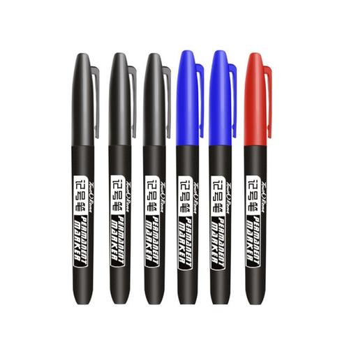 Marqueur-Feutre,6pcs Mix Color Set B--Stylo Marqueur Permanent, 6 Pièces/Ensemble, Pointe Fine, Étanche, Encre Fine, Noir, Bleu, Rou