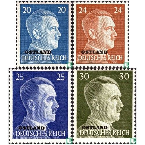 Allemagne, Occupation Des Pays Baltes 1941, Très Beaux Timbres Neufs** Luxe Yvert 33 34 35 36, Portrait Chancelier Hitler Avec Surcharge "Ostland".