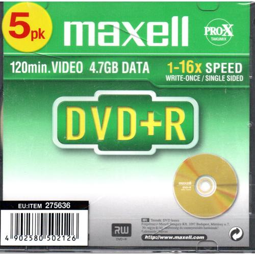 LOT DE 5 DVD+R MAXELL