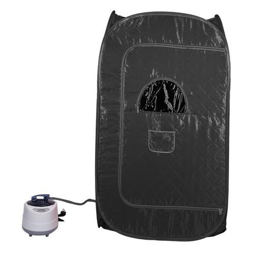 Sauna à vapeur pliable portable - 1 place - Noir - Tissu en coton à l'épreuve de l'eau