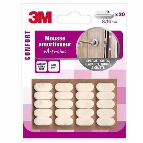 Amortisseurs Adhésifs En Mousse Blanc 8x16mm (X20) 3m