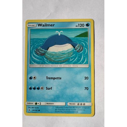 Wailmer 29/145-N°320 Pokémon Baleinboule