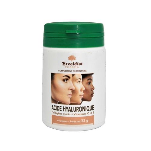 Acide Hyaluronique Dosage Extra Fort À 210 Mg/Jour + Collagène Marin | Anti Rides | Vitamine C + Vitamine E | 60 Gélules 