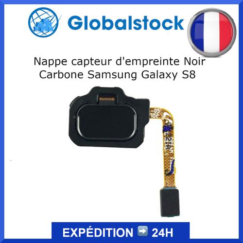 Nappe Capteur D'empreinte Noir Carbone Pour Samsung Galaxy S8