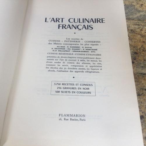 L’Art Culinaire Français Flammarion