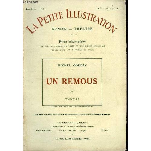 La Petite Illustration N° 73 Série Roman N° 31 - Un Remous Par Michel Corday