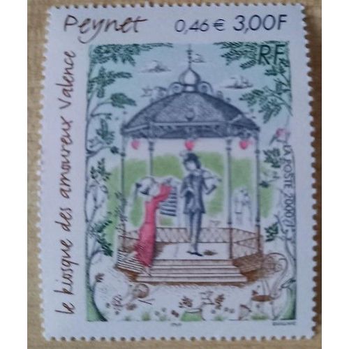 Timbre En L'honneur De Raymond Peynet - Le Kiosque Des Amoureux Valence En 2000
