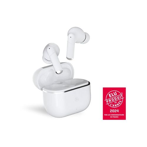 Force Play Ii - Écouteurs Sans Fil Avec Micro - Intra-Auriculaire - Bluetooth - Suppresseur De Bruit Actif - Blanc