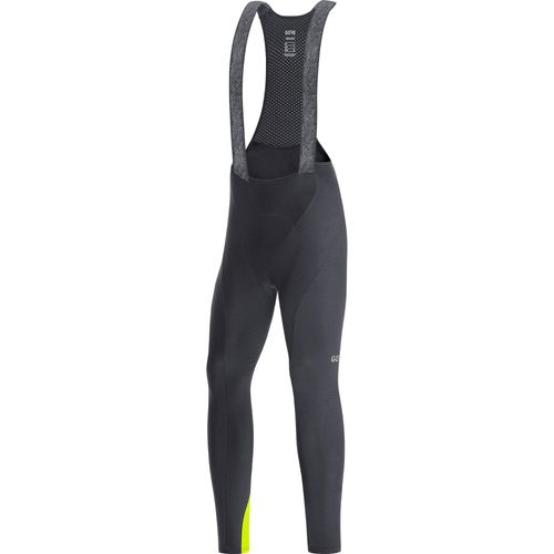 Gore Wear Hommes Thermo Cuissard À Bretelles Matelassé, C3, M, Noir/Jaune Fluo