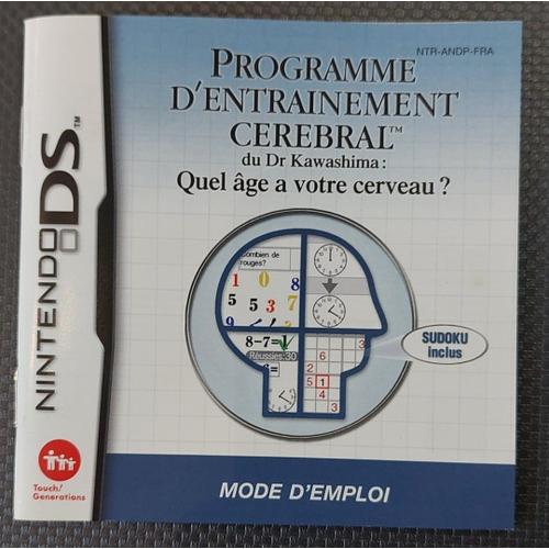 Programme D'entrainement Cerebral Du Dr Kawashima - Notice Officielle Nintendo Ds - Nintendo