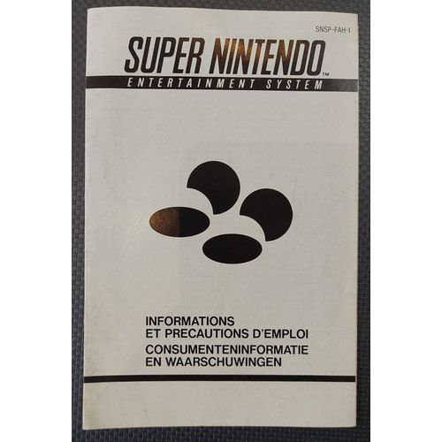 Super Nintendo - Notice D'information Et De Précaution De La Console - Nintendo