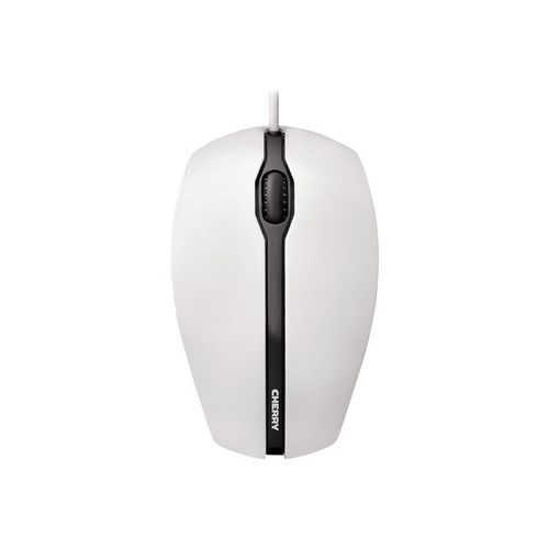 CHERRY GENTIX - Souris - droitiers et gauchers - optique - 3 boutons - filaire - USB - gris, blanc