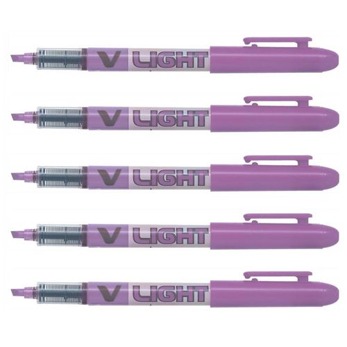Pilot Lot De 5 Surligneurs Pilot V-Light Violet