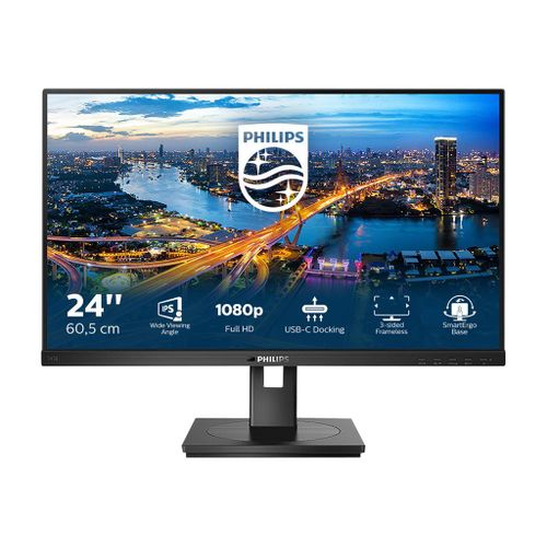 Philips 243B1 - Écran LED - 24" (23.8" visualisable) - 1920 x 1080 Full HD (1080p) @ 75 Hz - IPS - 250 cd/m² - 1000:1 - 4 ms - HDMI, DisplayPort, USB-C - haut-parleurs - texture noire