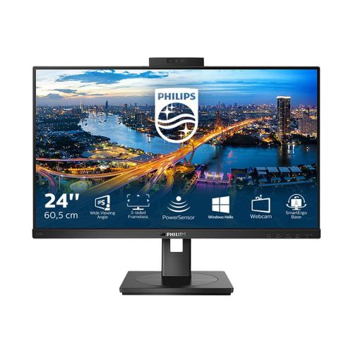 Philips 242B1H - Écran LED - 24" - 1920 x 1080 Full HD (1080p) @ 75 Hz - IPS - 250 cd/m² - 1000:1 - 4 ms - HDMI, DVI-D, VGA, DisplayPort - haut-parleurs - texture noire