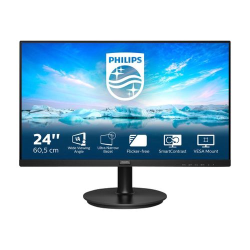 Philips V-line 241V8L - Écran LED - 24" (23.8" visualisable) - 1920 x 1080 Full HD (1080p) @ 75 Hz - VA - 250 cd/m² - 3000:1 - 4 ms - HDMI, VGA - noir texturé