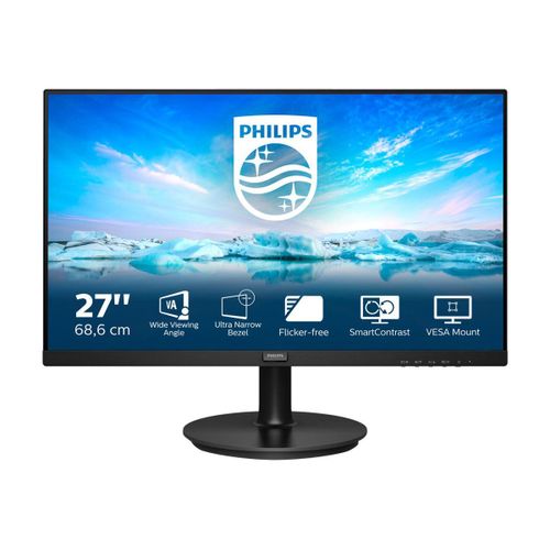 Philips 271V8L - Écran LED - 27" - 1920 x 1080 Full HD (1080p) @ 75 Hz - VA - 250 cd/m² - 3000:1 - 4 ms - HDMI, VGA - noir texturé
