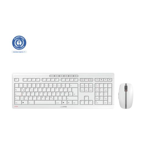 CHERRY STREAM DESKTOP - Ensemble clavier et souris - sans fil - 2.4 GHz - Allemand - commutateur : CHERRY SX - gris pâle
