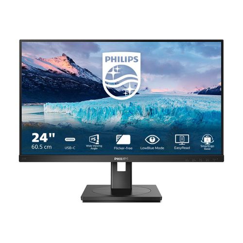 Philips S-line 243S1 - Écran LED - 24" (23.8" visualisable) - 1920 x 1080 Full HD (1080p) @ 75 Hz - IPS - 300 cd/m² - 1000:1 - 4 ms - HDMI, DisplayPort, USB-C - haut-parleurs - noir texturé