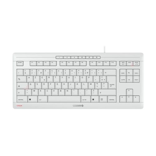 CHERRY STREAM CLAVIER TKL - Clavier - USB - AZERTY - Français - commutateur : CHERRY SX - gris pâle