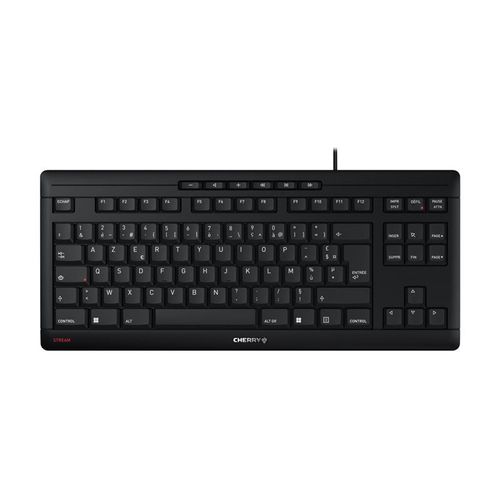 CHERRY STREAM CLAVIER TKL - Clavier - USB - AZERTY - Français - commutateur : CHERRY SX - noir