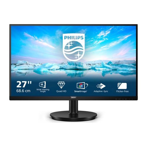 Philips V-line 275V8LA - Écran LED - 27" - 2560 x 1440 QHD - VA - 250 cd/m² - 4000:1 - 4 ms - HDMI, DisplayPort - haut-parleurs - noir texturé